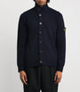 Stone Island Navy Wool-Blend Zip-Up Cardigan