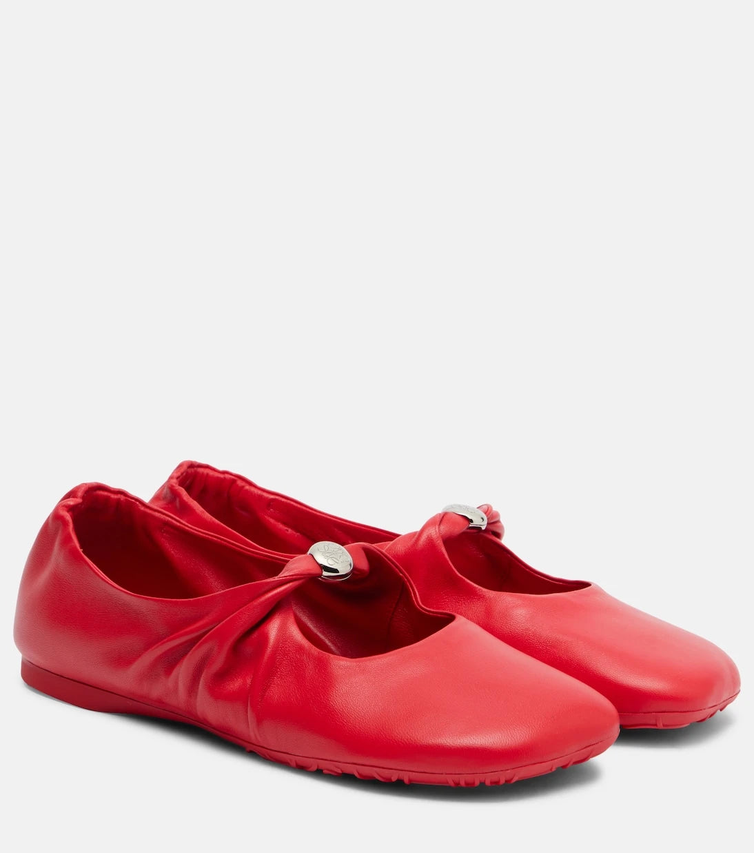 Loewe - Pebble Soft leather Mary Jane flats