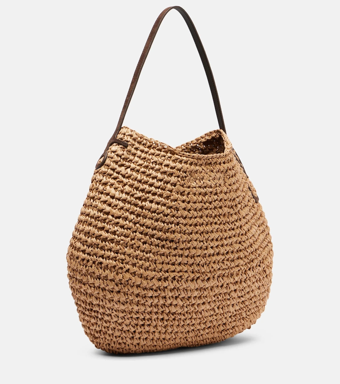 JW Anderson - Bulb XL leather-trimmed raffia shoulder bag