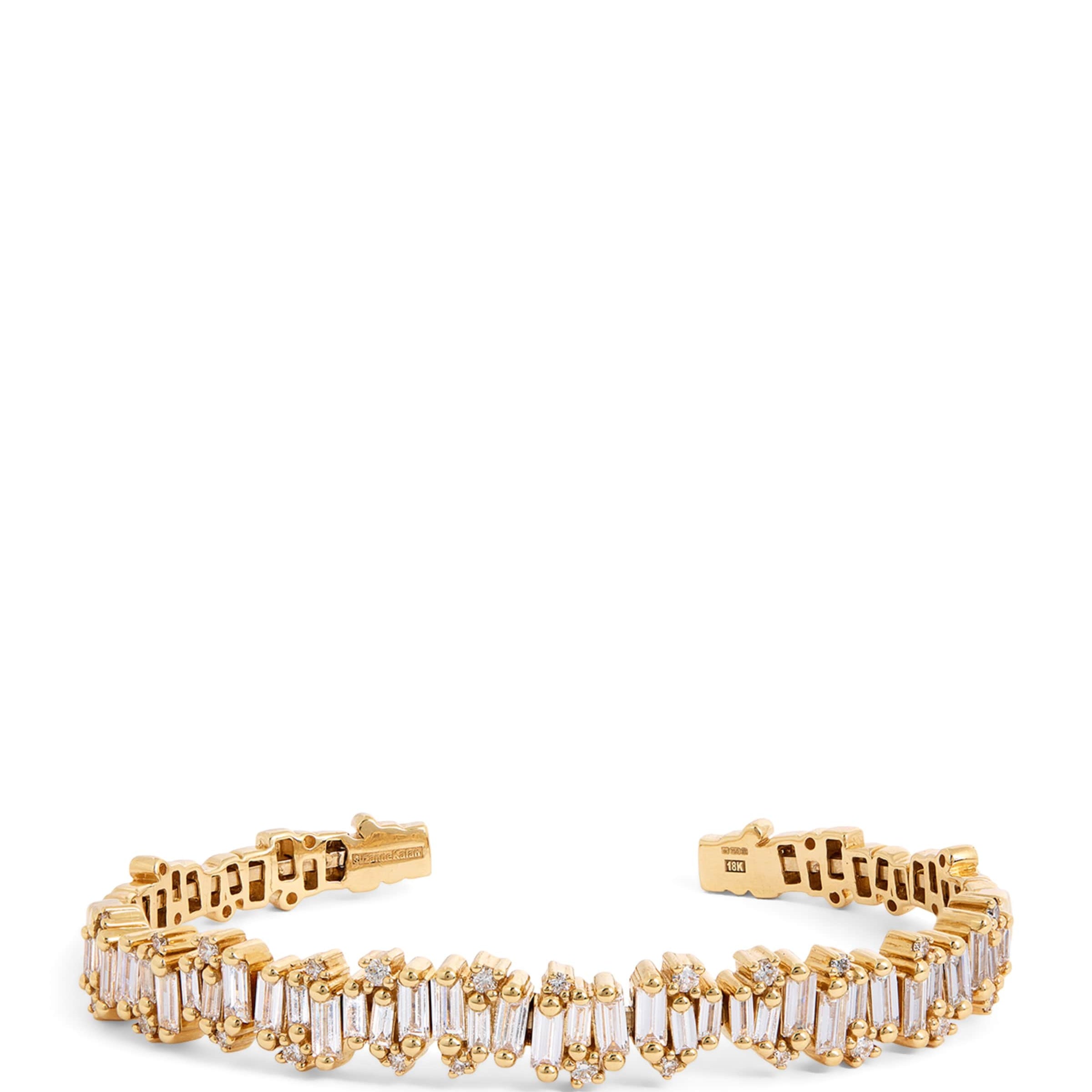 Small Yellow Gold and Diamond Shimmer Audrey Bangle