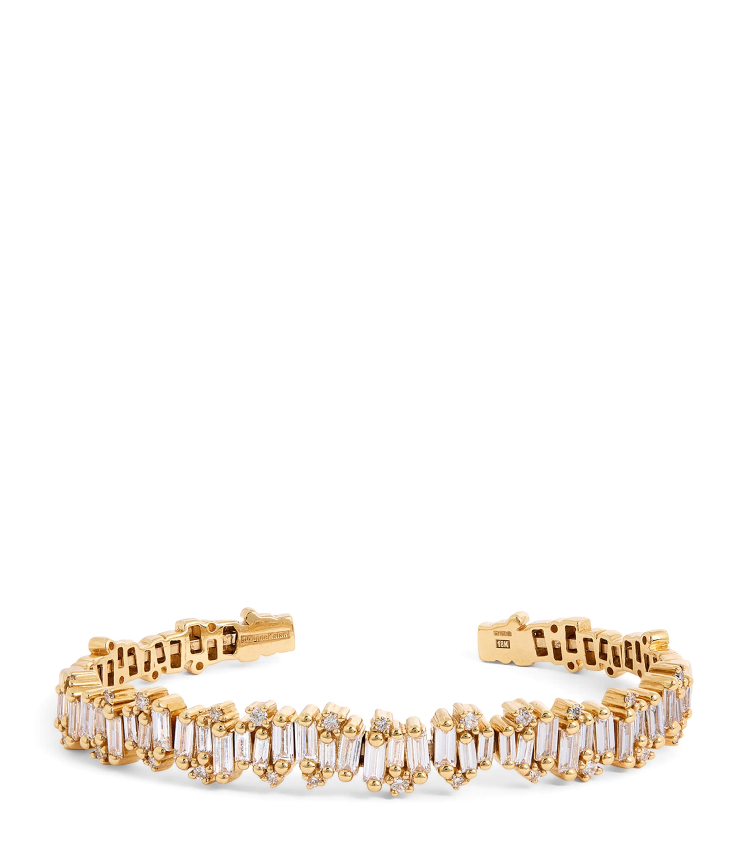 Small Yellow Gold and Diamond Shimmer Audrey Bangle