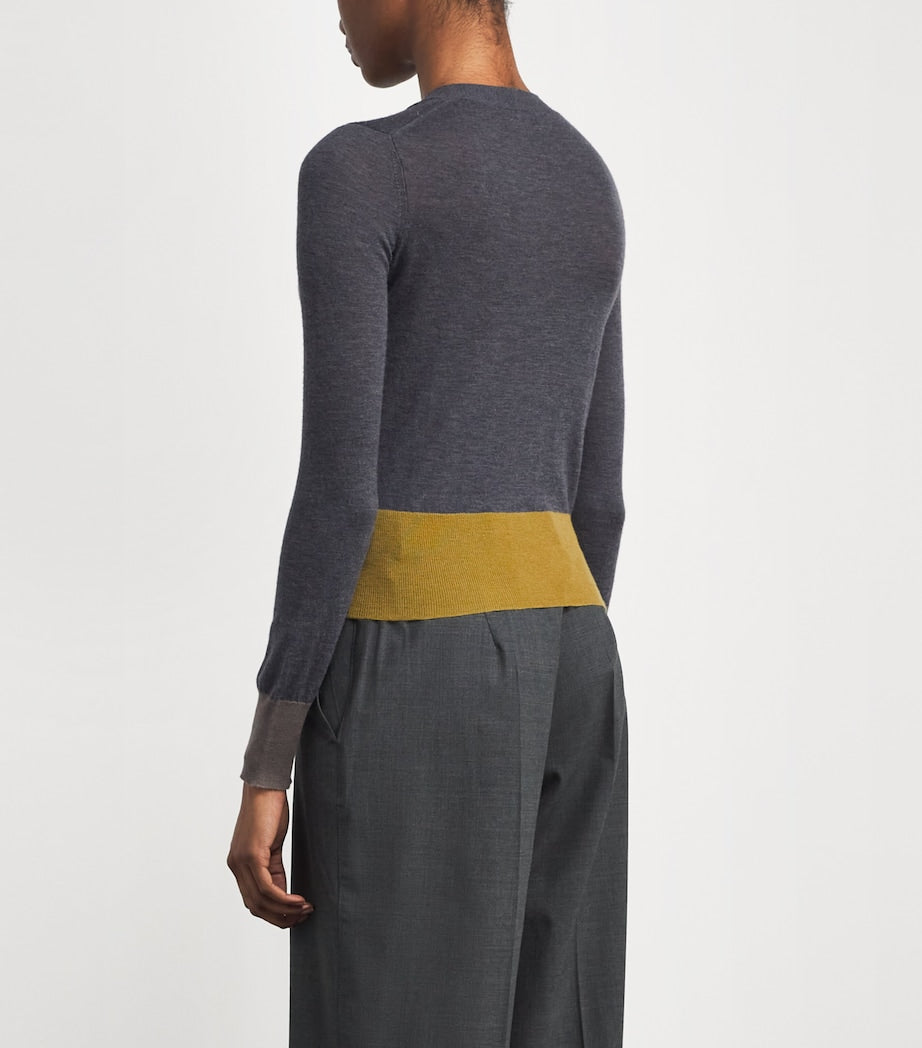 Silver Cashmere Overlay Cardigan