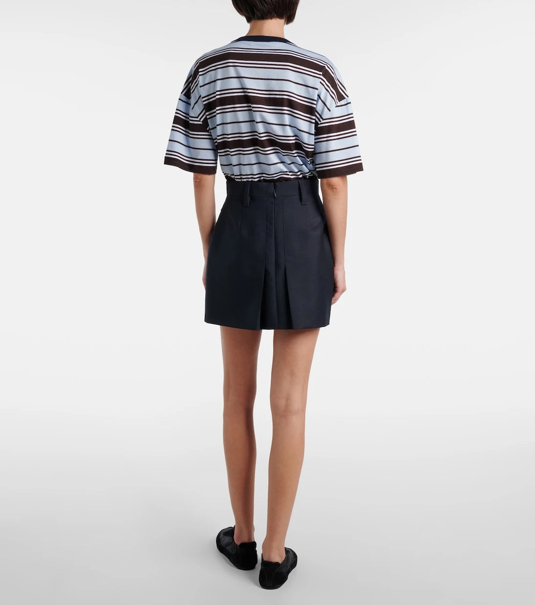 Prada - Pleated mohair and wool miniskirt