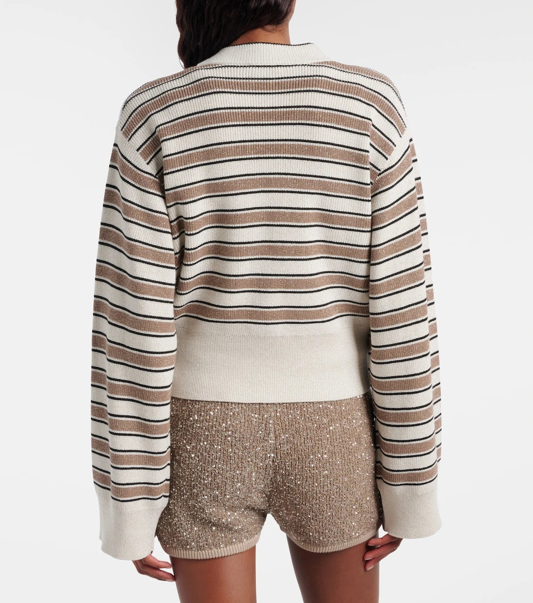 Brunello Cucinelli - Striped cotton-blend cardigan