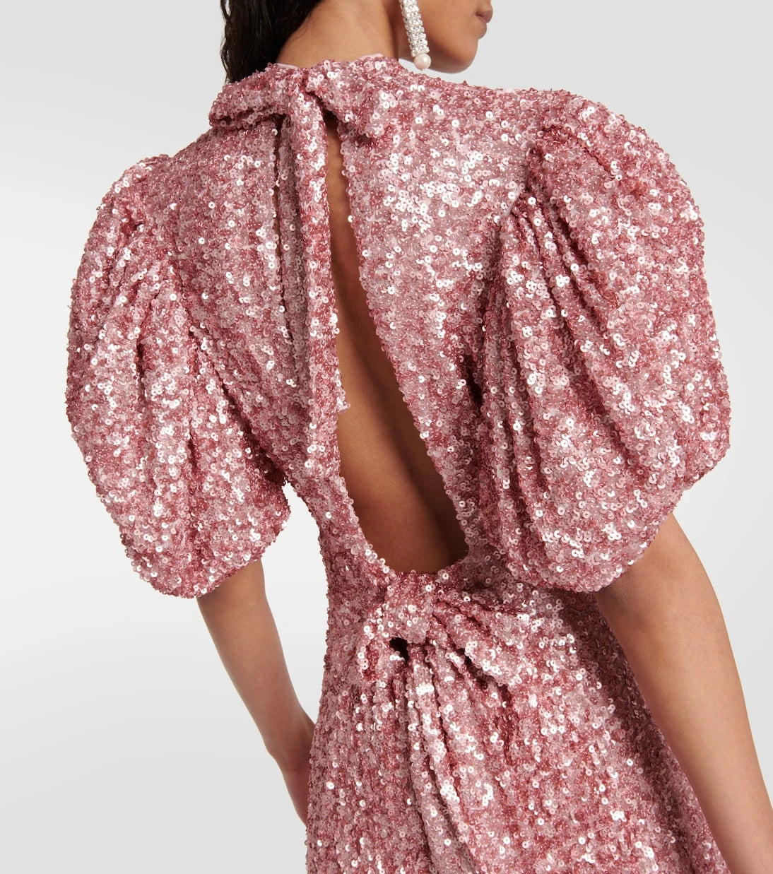 Rotate - Sequined puff-sleeve maxi dress