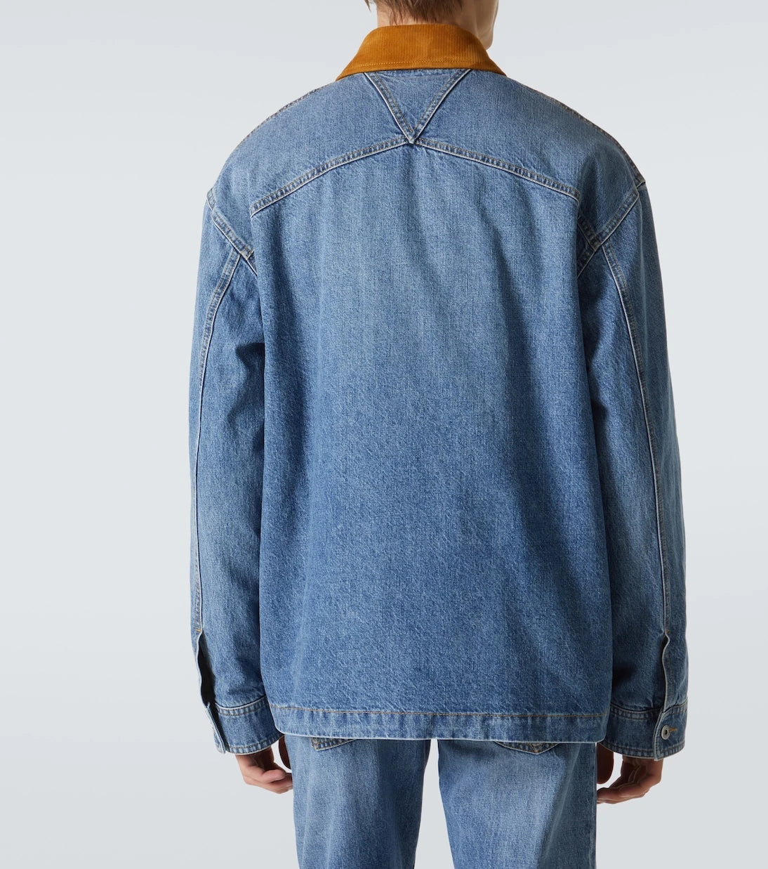 Bottega Veneta - Suede-trimmed padded denim jacket