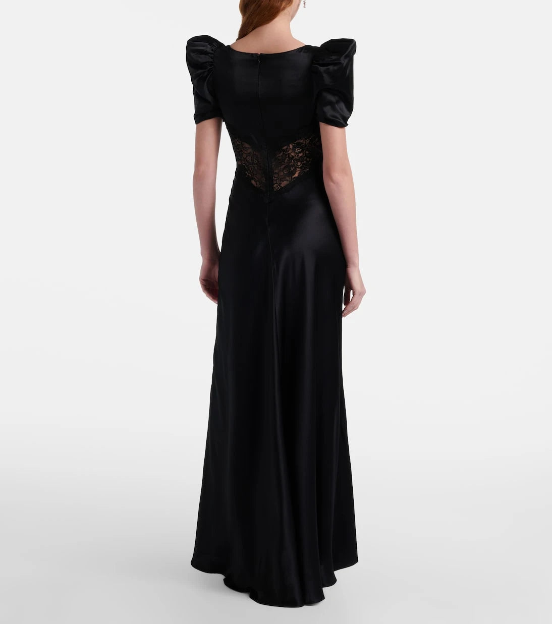 Rodarte - Lace-trimmed silk charmeuse gown