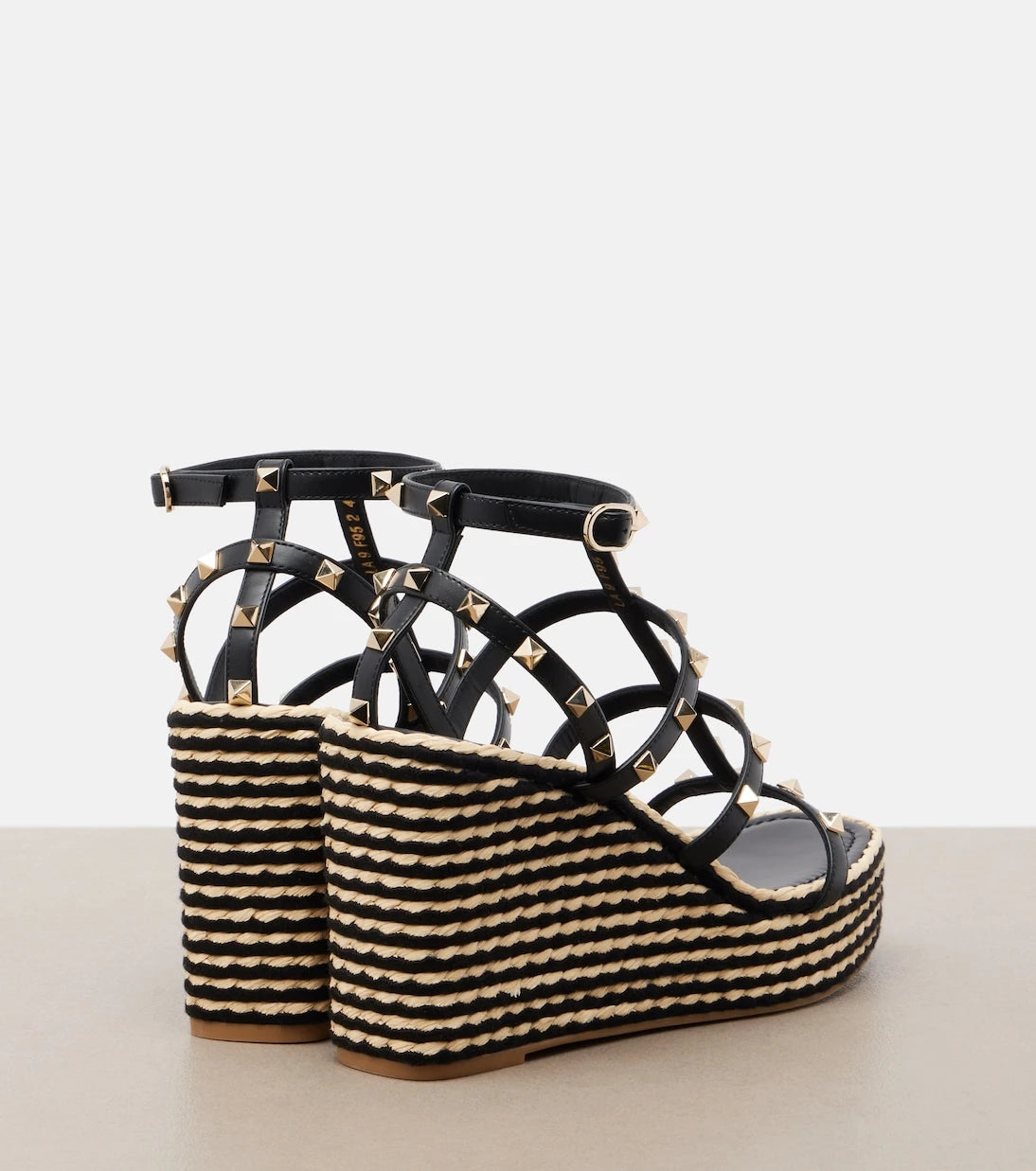 Valentino Garavani - Rockstud leather espadrille wedges