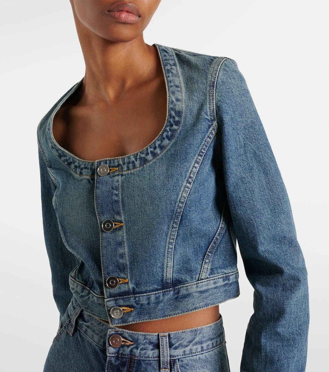 Alaïa - Cropped denim jacket