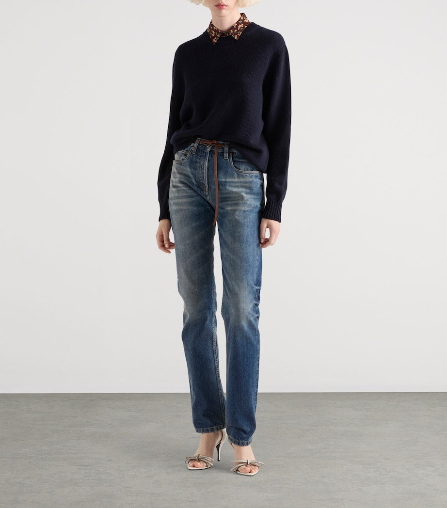 Prada Blue Wool-Cashmere Sweatshirt