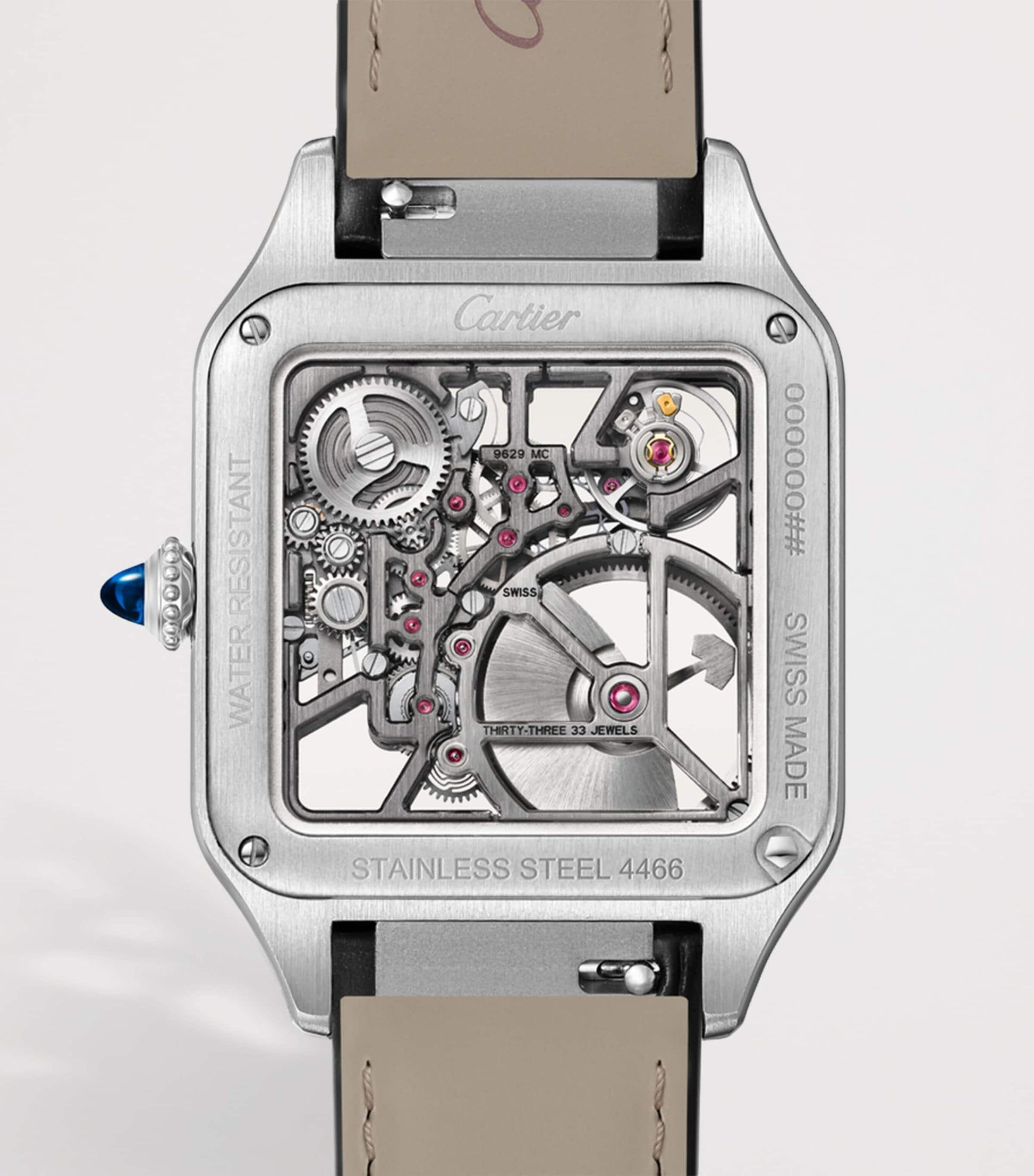 Large Steel Santos-Dumont Skeleton Watch 43.5mm