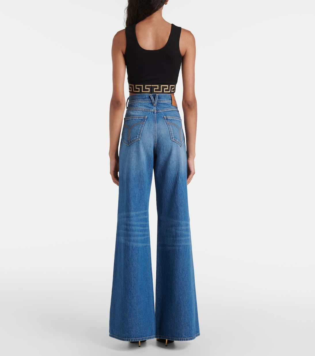 Versace - Greca Border cropped tank top