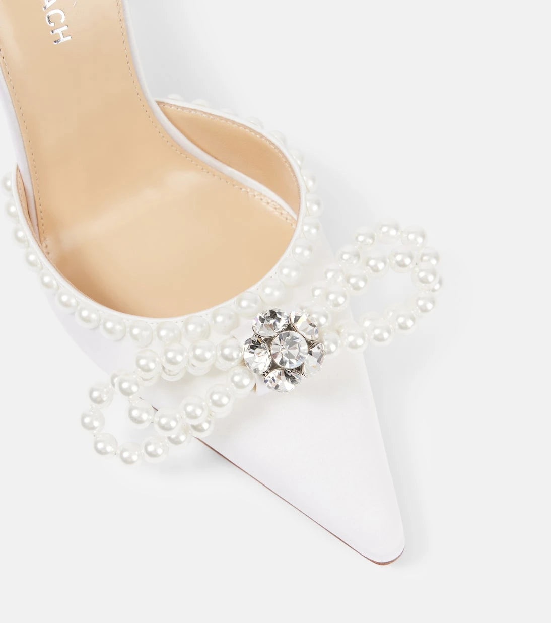 Mach & Mach - Double Bow embellished satin pumps