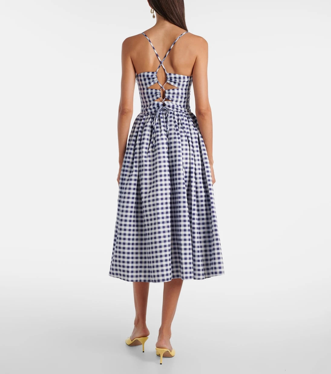 Self-Portrait - Gingham midi dress