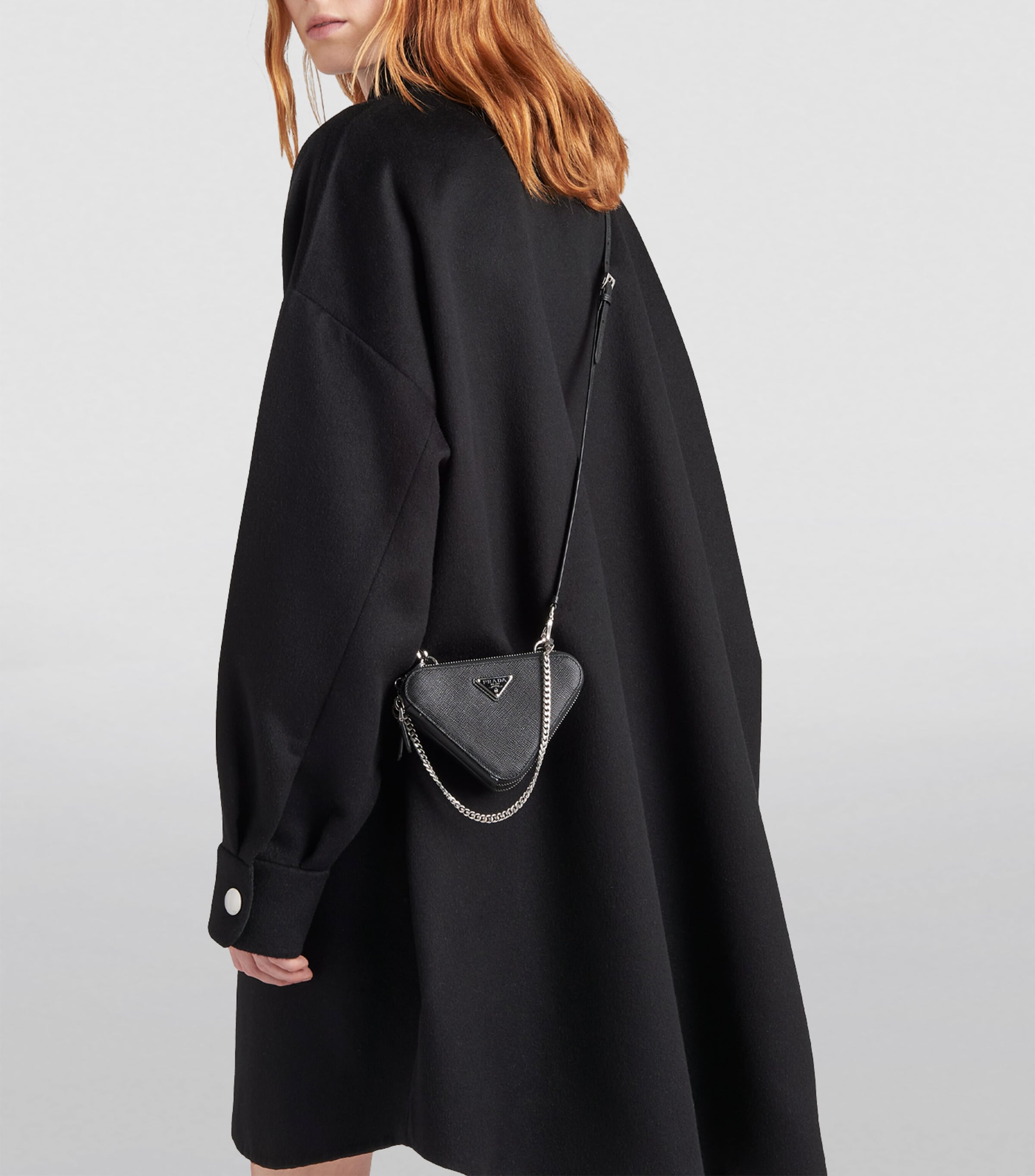 Black Mini Saffiano Leather Cross-Body Bag