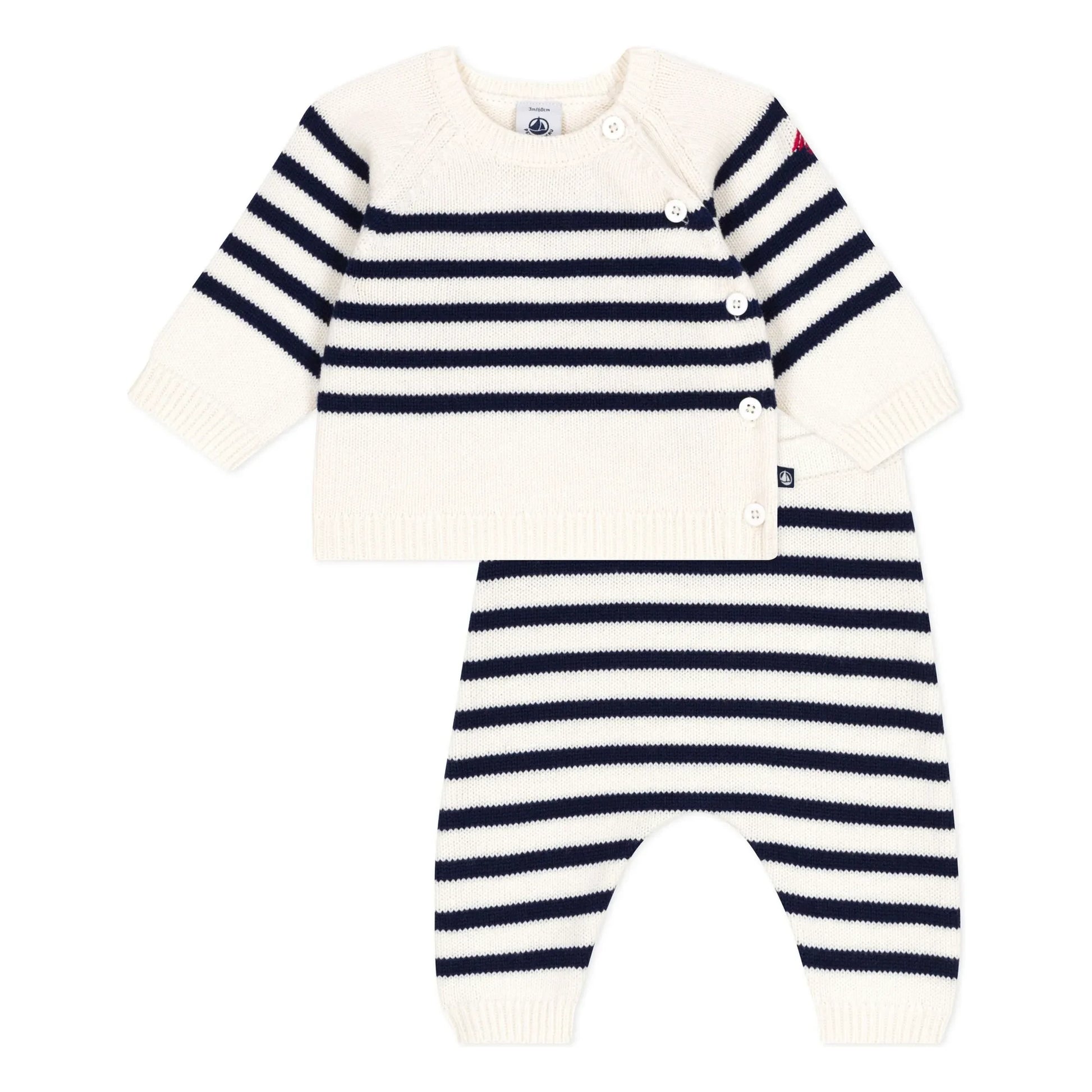 Petit Bateau - Wool Sailor Sweater and Pants Set | Ecru