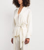 Victoria Beckham Ivory Satin Wrap Blouse