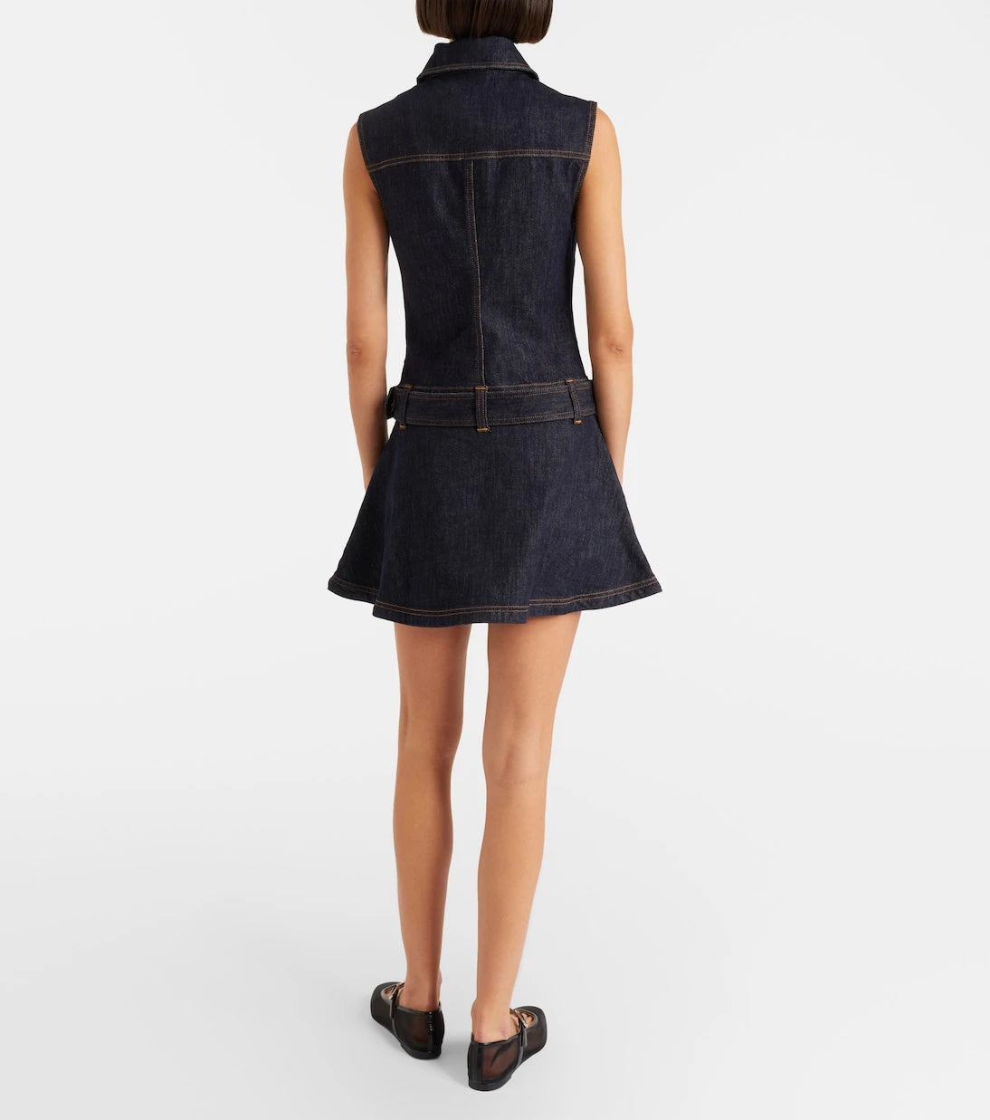 Self-Portrait - Belted denim minidress
