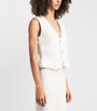 Victoria Beckham White Denim V-Neck Waistcoat