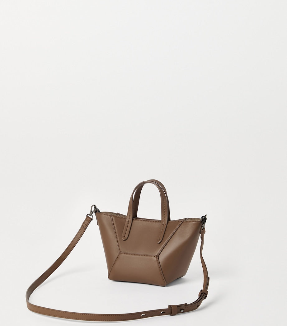 Brunello Cucinelli Mini Calfskin BC Duo Tote Bag