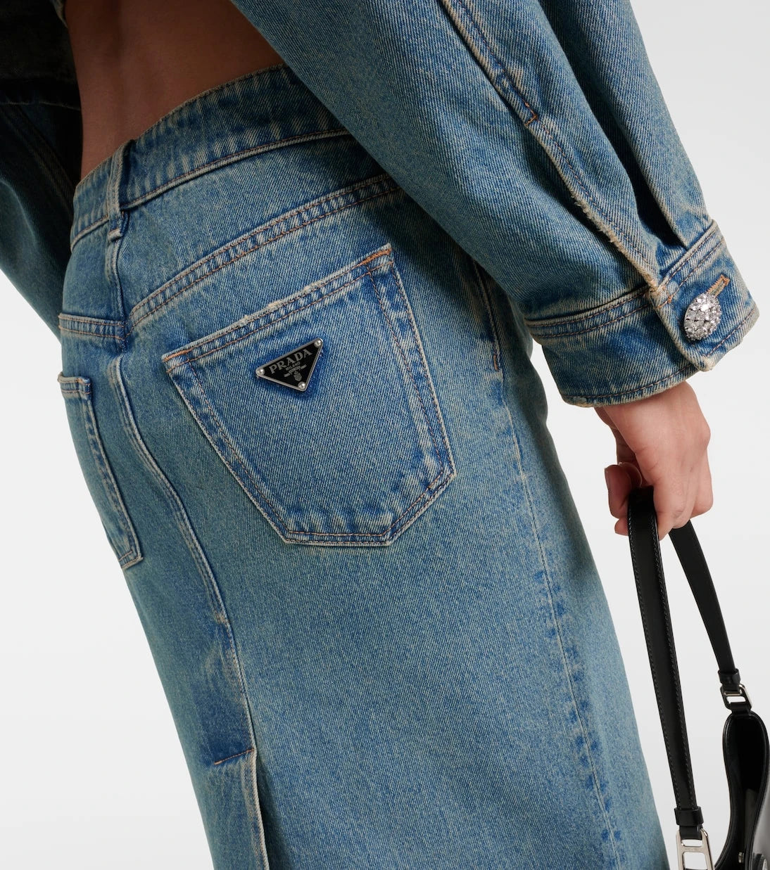 Prada - Denim maxi skirt