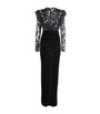 Black Lace-Velvet Gown