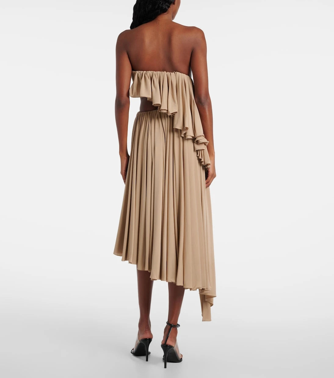Alaïa - فستان جيرسيه بدون حمالات غير متماثل