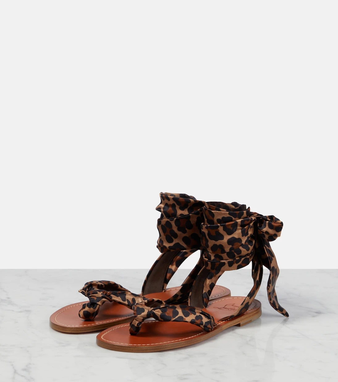 Christian Louboutin - Niloo du Désert leopard-print satin sandals