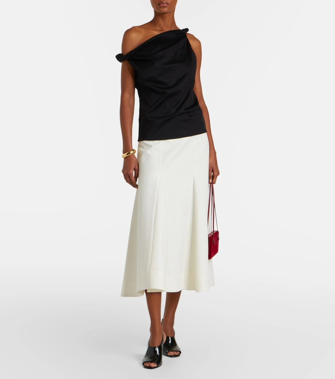 Róhe - One-shoulder cotton-blend top