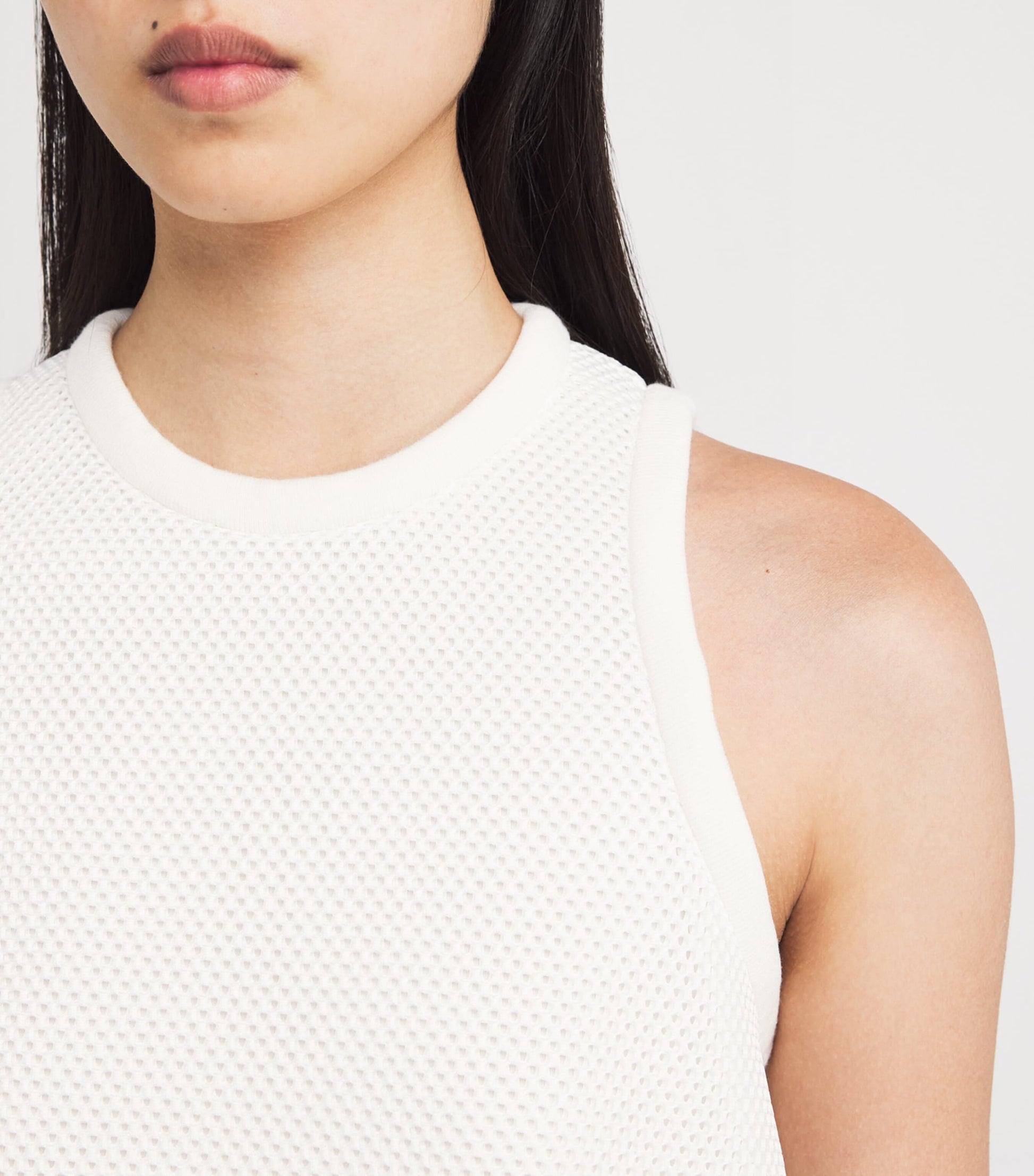 Max Mara White Mesh Jersey Mini Dress