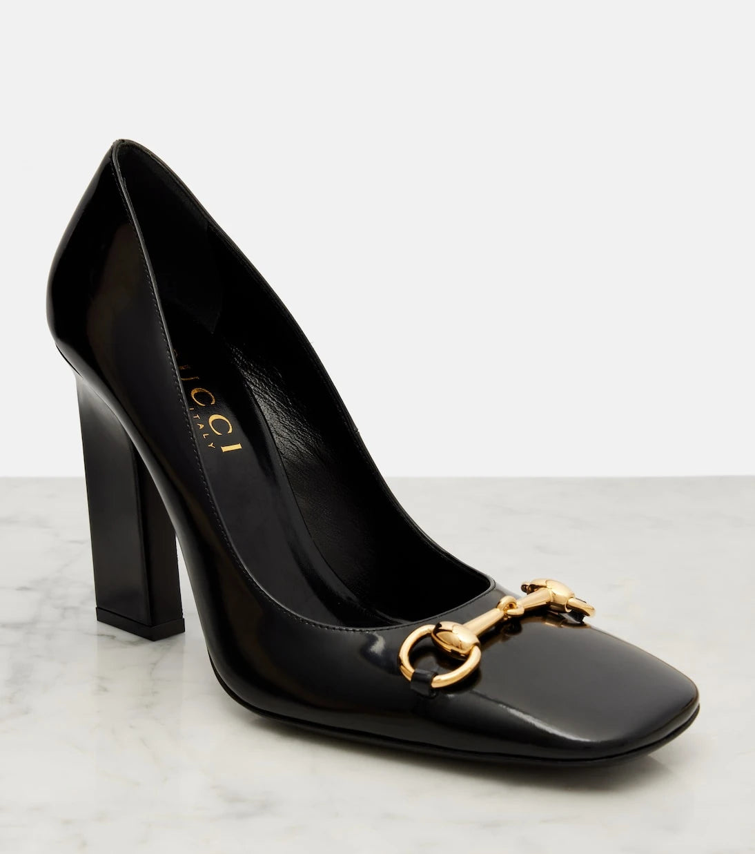Gucci - Signora Horsebit 110 patent leather pumps