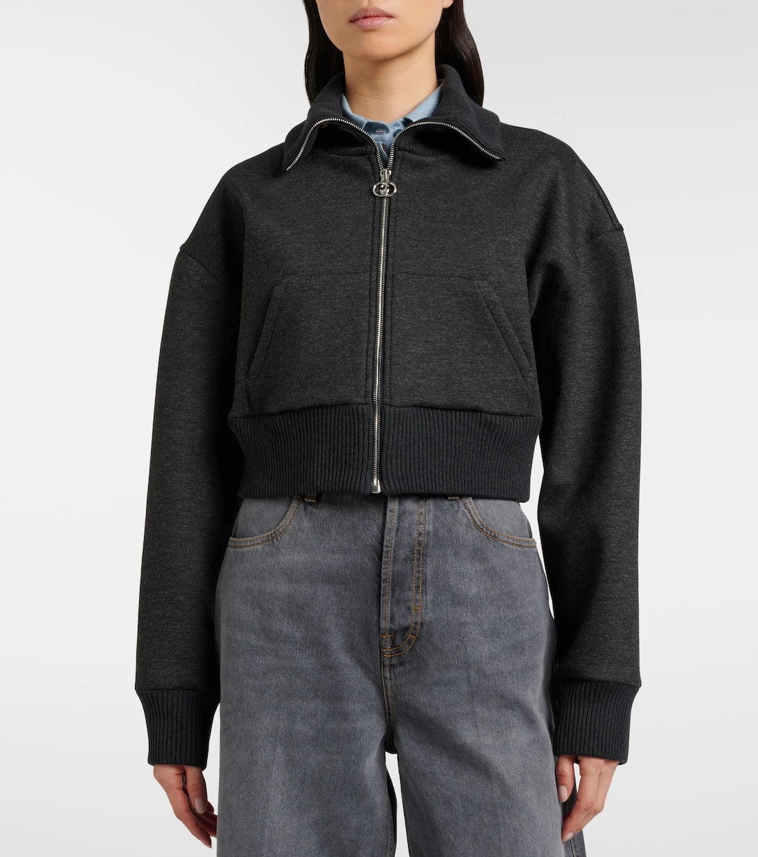 Gucci - Cropped zip-up sweatshirt