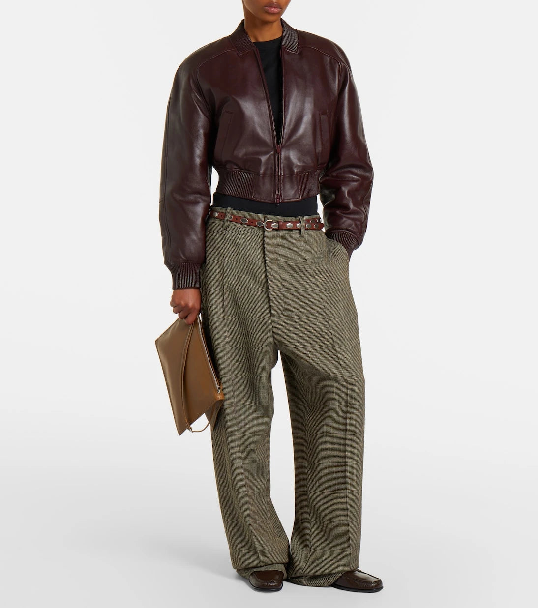 Phoebe Philo - Cropped leather bomber jacket
