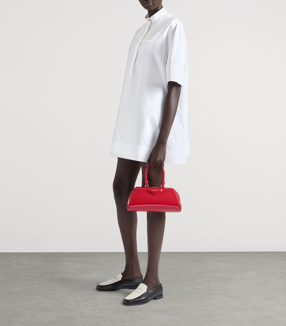 Givenchy White Stand-Collar Mini Shirt Dress