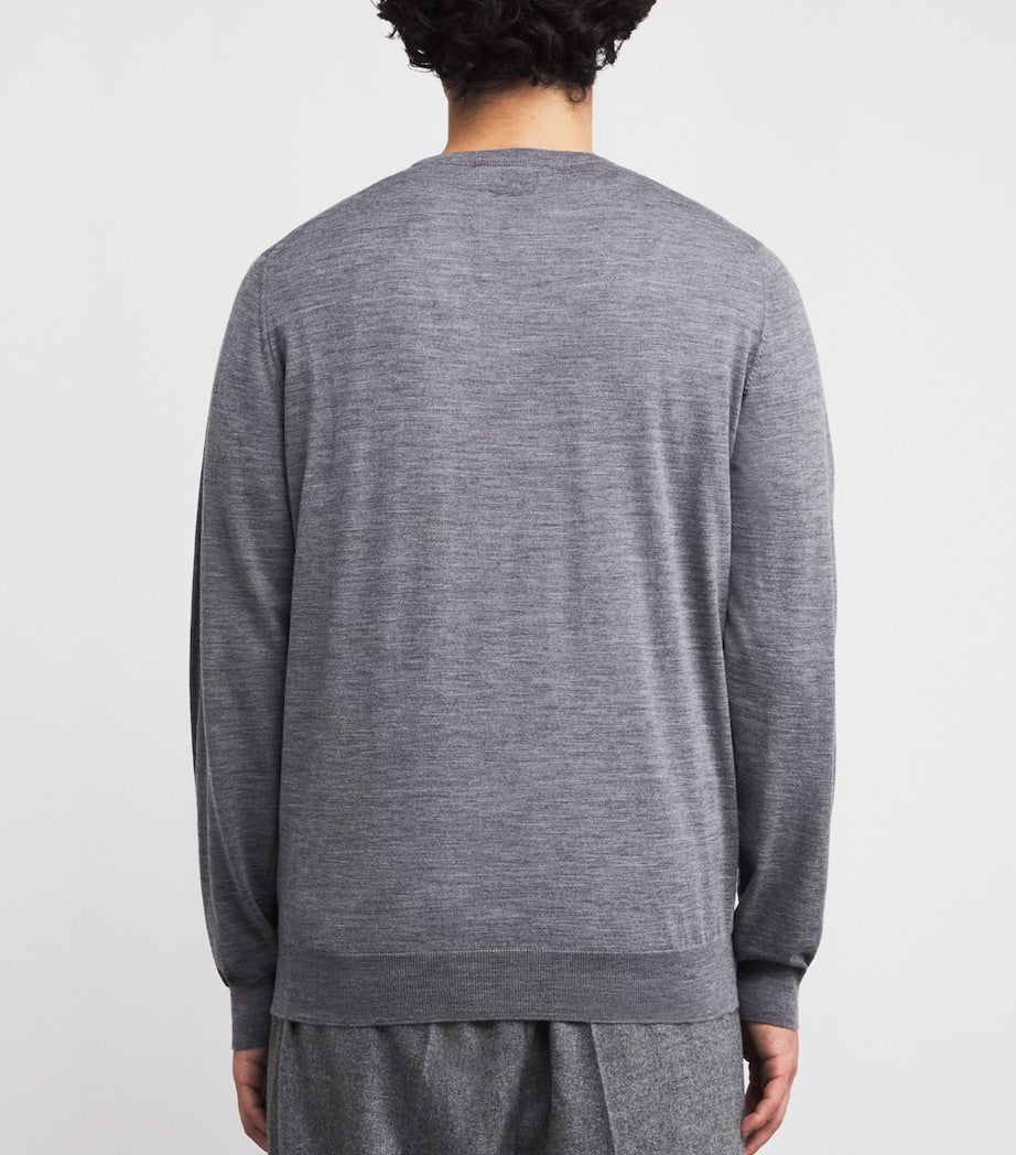 Virgin Wool Crew-Neck Sweater 930-GREY