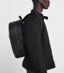 Leather Embossed-Logo Backpack