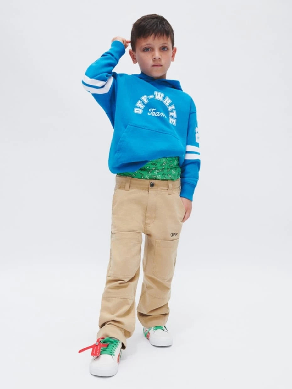 Off-White Kids - Low Vulcanized deri spor ayakkabı