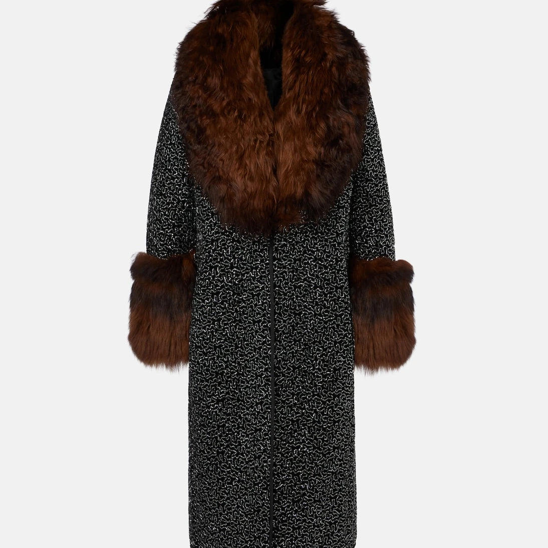 Jacques Wei - Embellished shearling-trimmed coat
