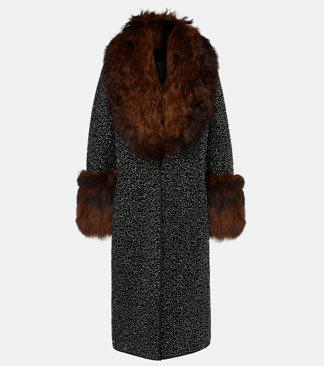 Jacques Wei - Embellished shearling-trimmed coat