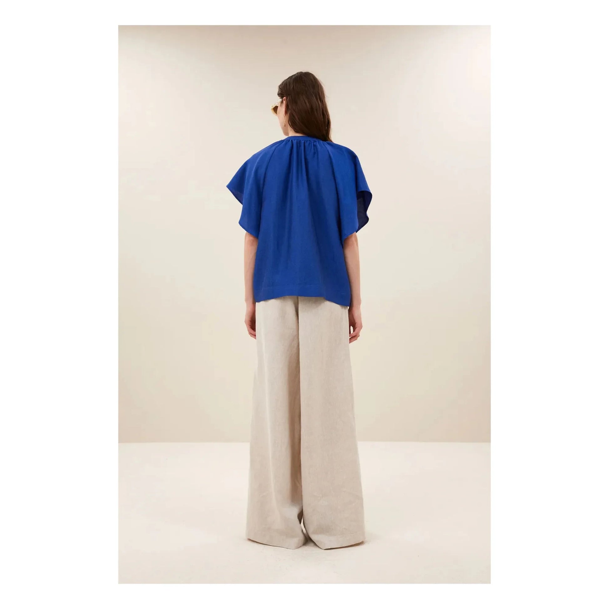 By Bar - Vina Gloss blouse | Royal blue