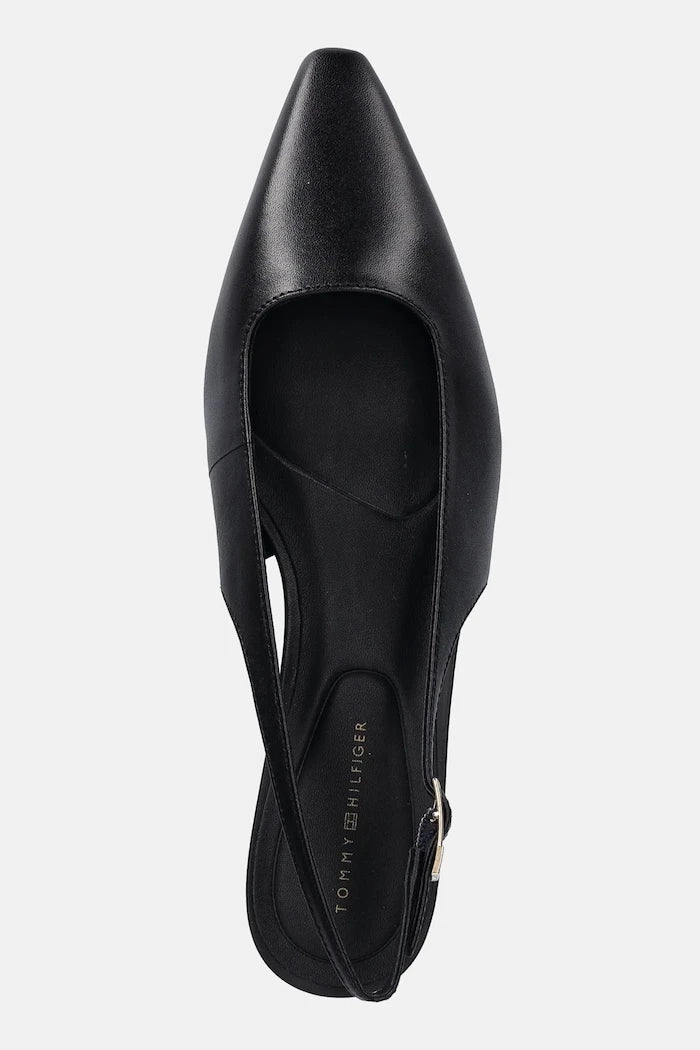 Кожени обувки с тънък ток Tommy Hilfiger TH BUCKLE SLINGBACK LOW PUMP