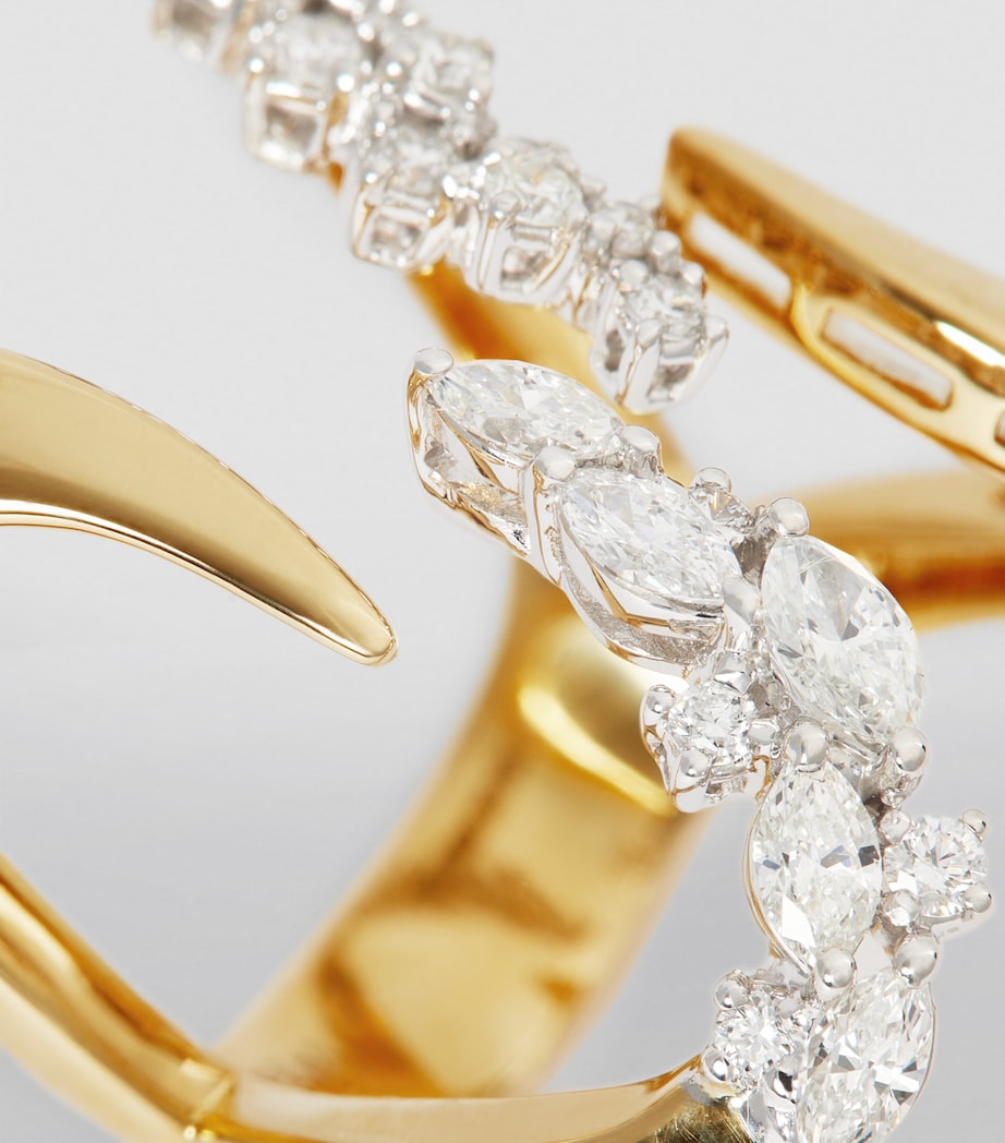 Yellow Gold and Diamond Golden Strada Stackable Ring