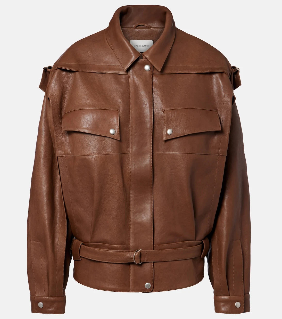 Magda Butrym - Belted oversized leather jacket