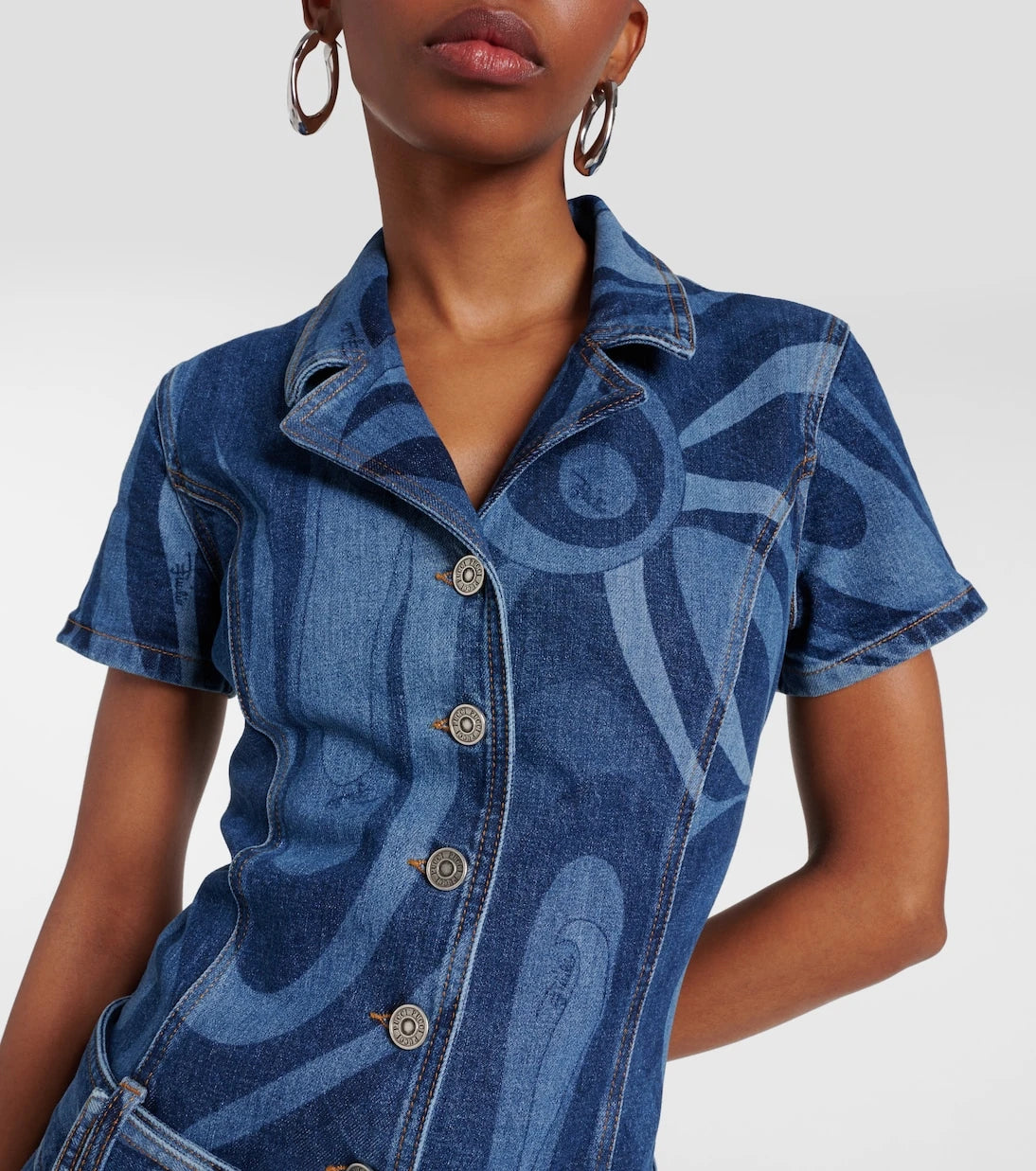 Pucci - Marmo belted denim jumpsuit