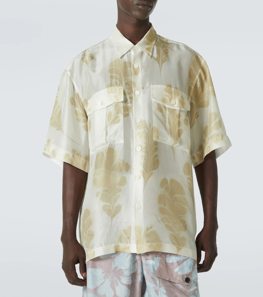Dries Van Noten - قميص بولينج من الحرير المطبوع