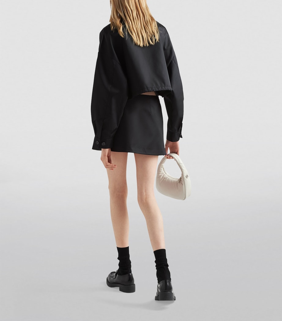 Prada Black Crop Collared Re-Nylon Jacket
