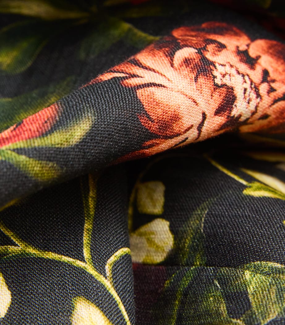 Multi Linen Floral Midi Pareo