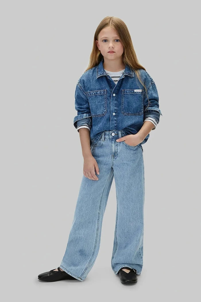 Çocuklar için wide leg kot pantolon Wide leg