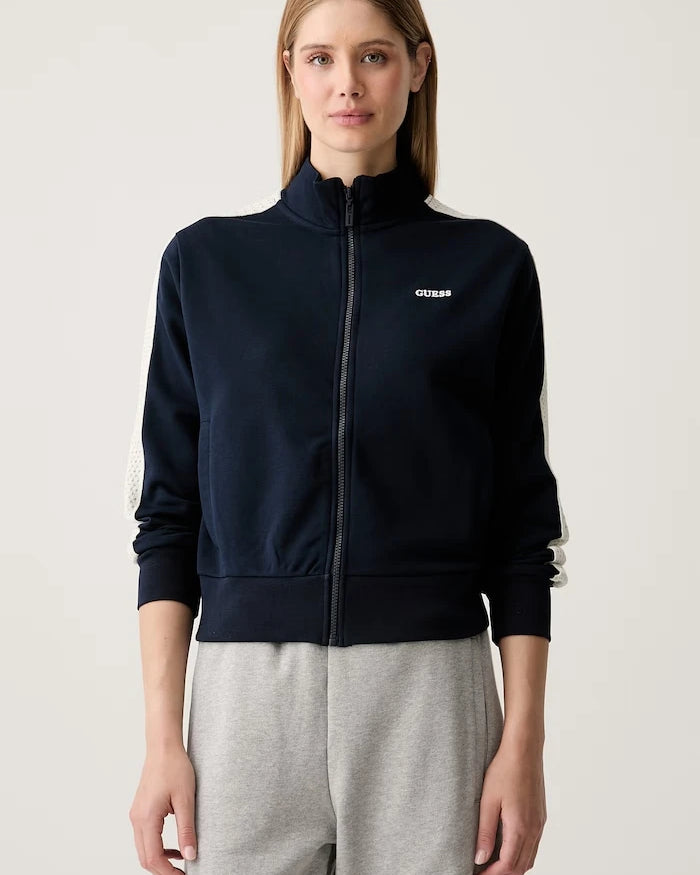 Guess kadın pamuklu fermuarlı sweatshirt PHOEBE