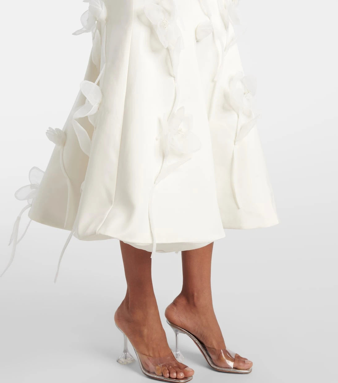 Rotate - Bridal floral-appliqué midi dress